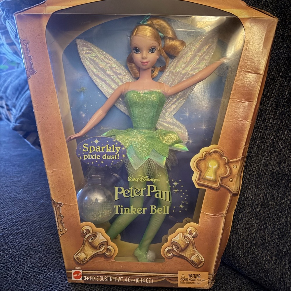 Disney Tinker Bell Doll in Shimmery Green Dress with Iridescent Wings